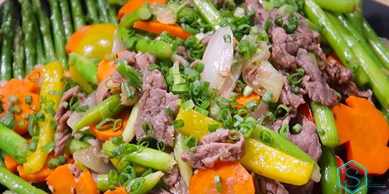 Hình ảnh măng tây xào thịt bò